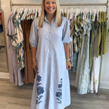 Leila Dress | Blue Fern