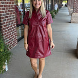 Garnet Vegan Leather Dress