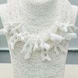 Coral Statement Necklace | White