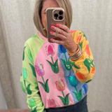 Colorblock Tulip Sweatshirt