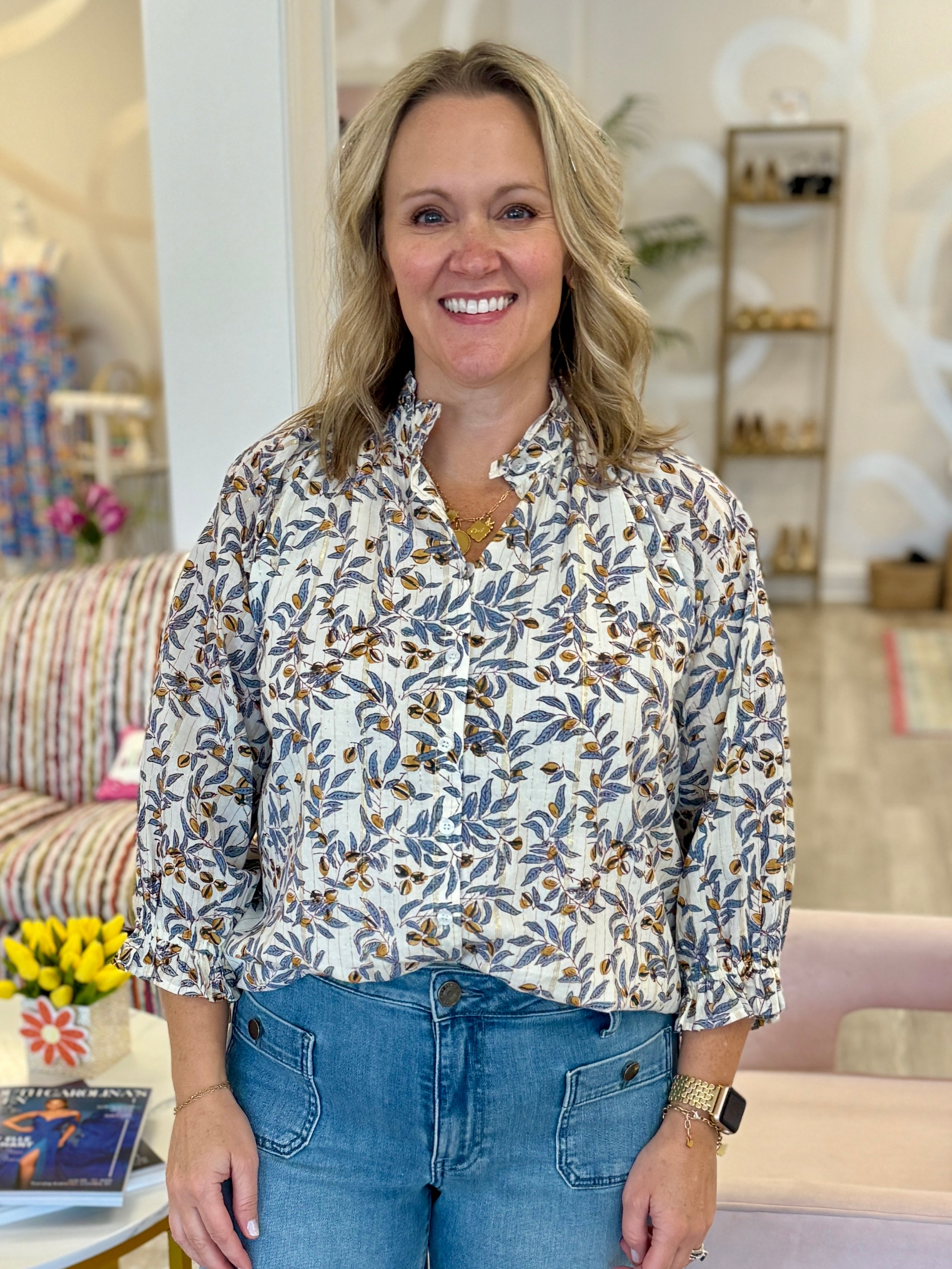 Y’s◆2024PFALL CUPRO FLOWER PATTERN DOUBLE FRONT PLACKET BLOUSE/2 0pzjgpARfgq0PuRlMB4MElz2zgZI28