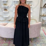 Black Pleated Midi