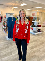 Red Nutcracker Cardigan