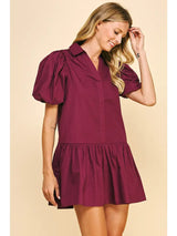 Wine Tiered Dress