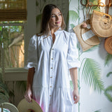 Sadie Dress | White Cotton Poplin