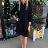 Olive Dress | Black Ponte