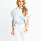 Blue Stripe Floral Top