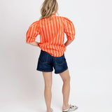 Coral Ruffle Top