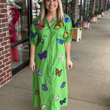 Green Butterfly Midi
