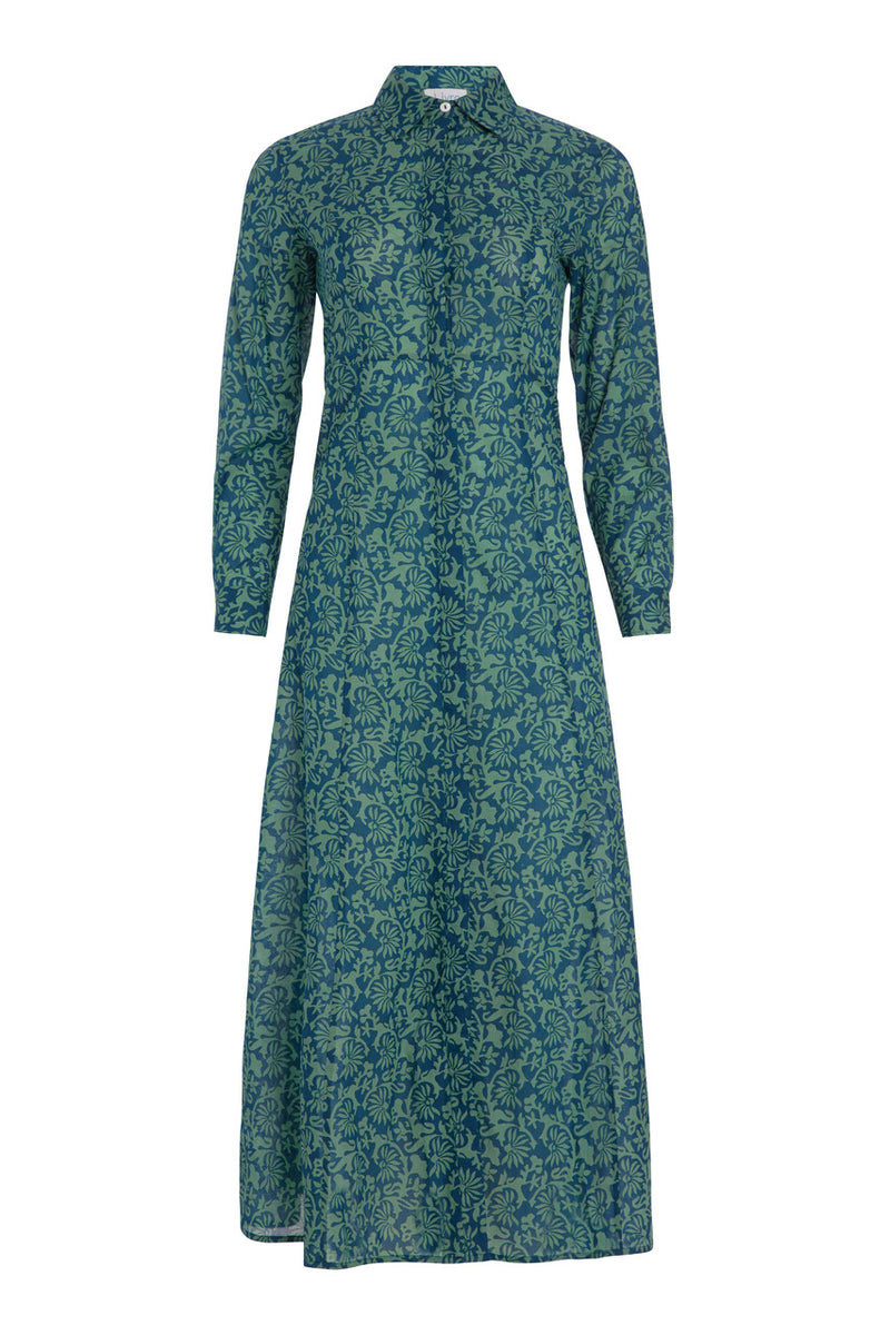 Classic Shirtdress | Teal Garden