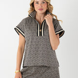 Poppy Pullover | Black Monogram