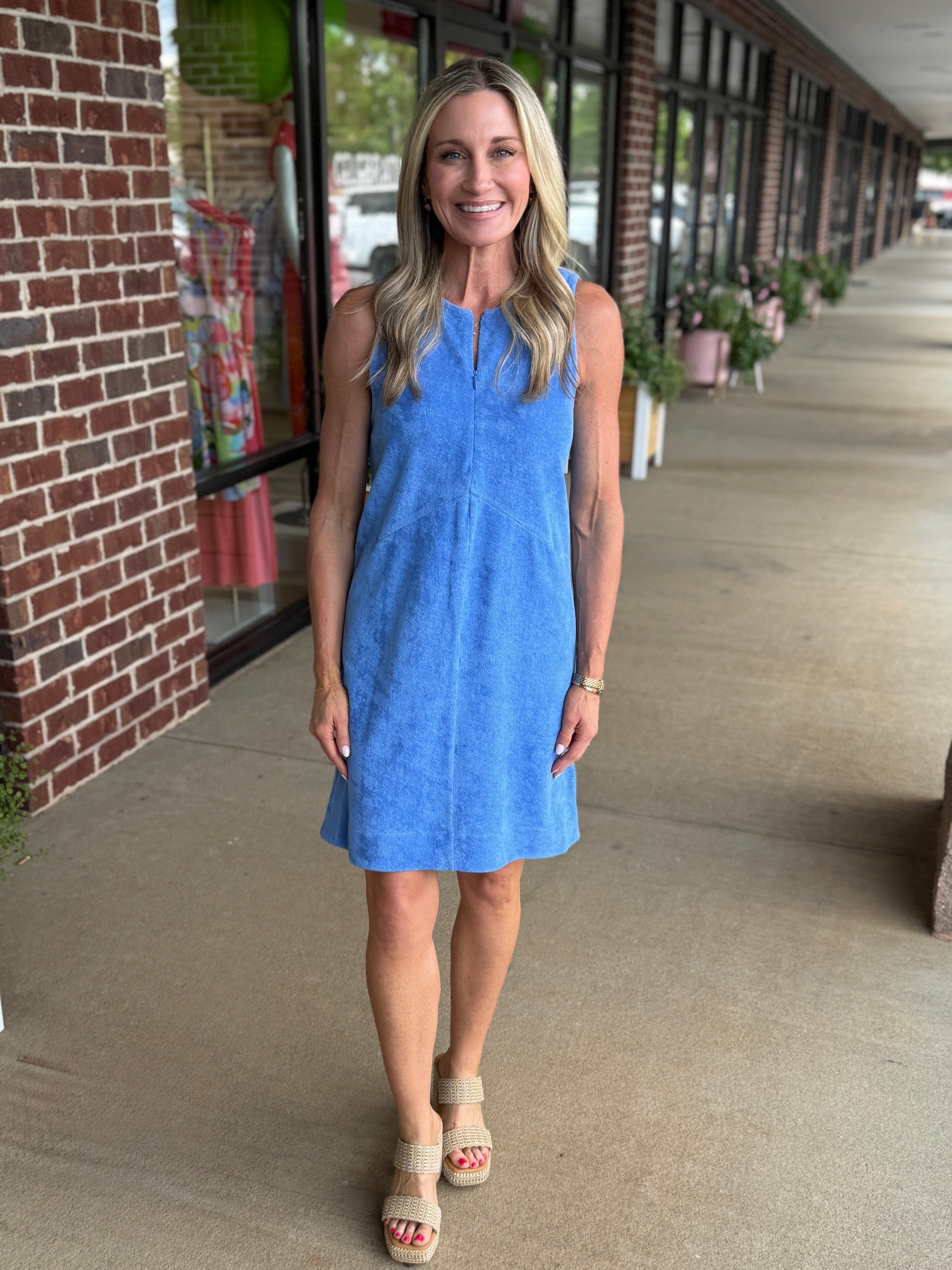 ultramarine blue dress Delta Ultramarine Blue + Colorful Pick Stitch Dress TCEC