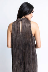 Metallic Halter Maxi