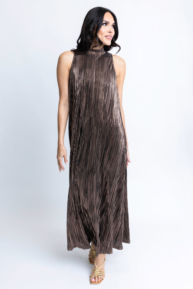Metallic Halter Maxi