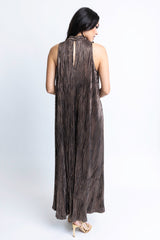 Metallic Halter Maxi