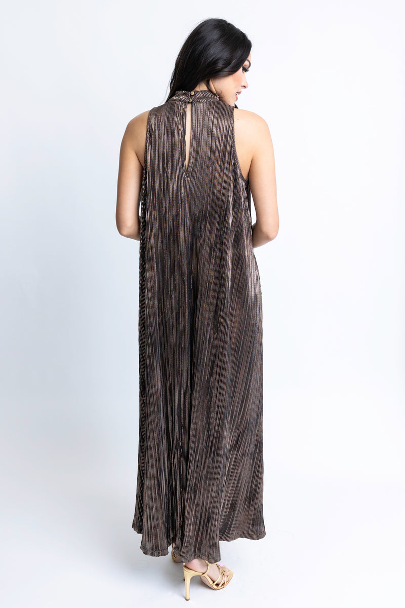 Metallic Halter Maxi