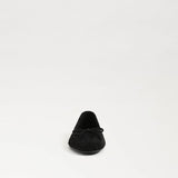 Ruthie Woven Flat | Black Suede