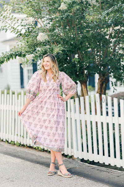 Evangeline Dress | Silver Pink