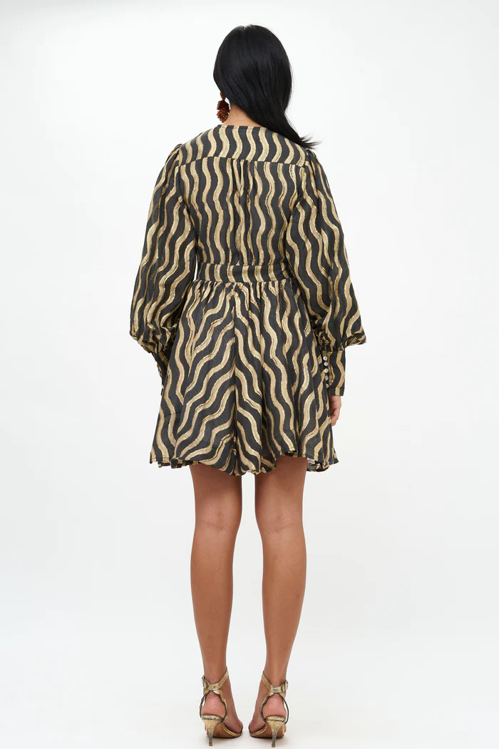 Ankara Dress | Black and Gold