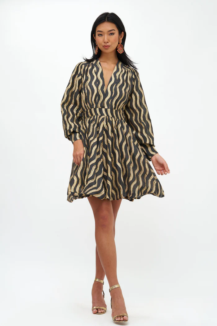 Ankara Dress | Black and Gold