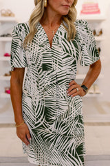 Willa Dress | Palm Fronds Loden