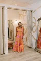 Kelly Dress | Pink & Orange Gingham
