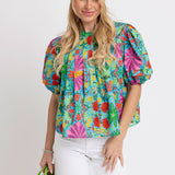 Tropical Pleat Top