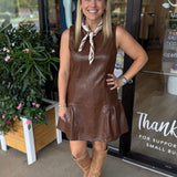 Chocolate Vegan Leather Dress