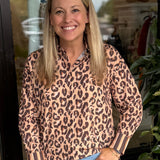 Brown Leopard Blouse