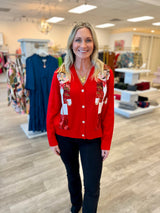 Red Nutcracker Cardigan