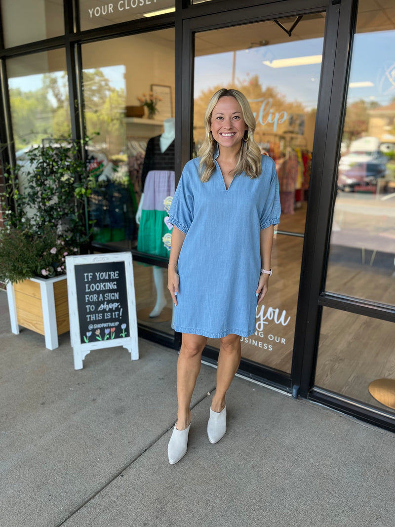 Poppy Dress | Denim Chambray