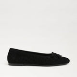Ruthie Woven Flat | Black Suede