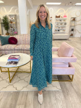Classic Shirtdress | Teal Garden