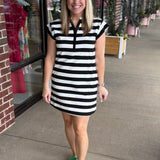 Audrey Dress | Black Stripe