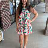 Tropical Drop Waist Dress