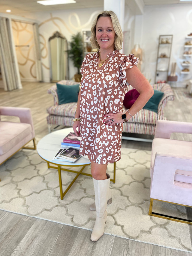 Camel Animal Print Dress