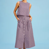 Scout Skirt | Lilac Pinstripe