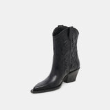 Rimona Booties | Black Leather