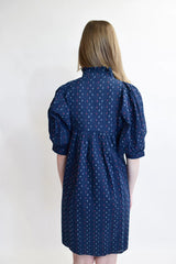 Navy Swiss Dot Dress