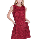 Burgundy Cheetah Dress