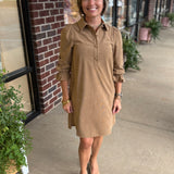 Taupe Corduroy Dress