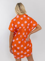 Orange Tulip Shirt Dress
