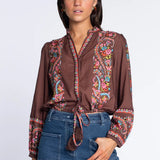 Emmett Top | Brown Scroll