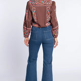 Emmett Top | Brown Scroll