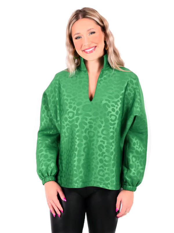 Poppy Pullover | Evergreen Cheetah