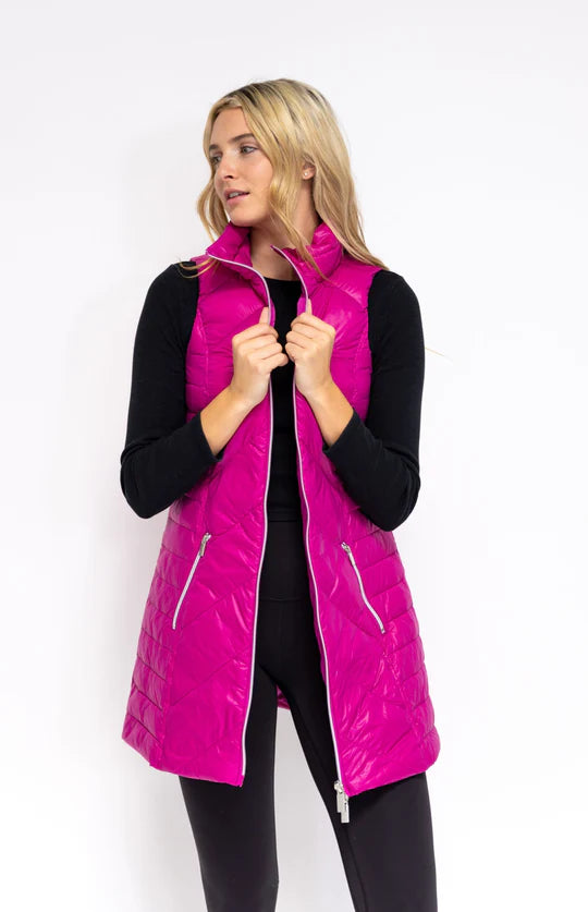 Quilted Vest | Hot Pink