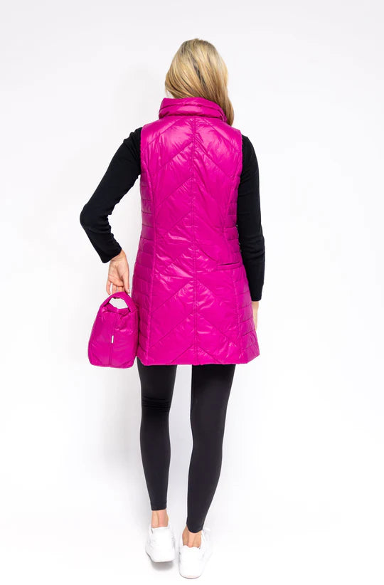 Quilted Vest | Hot Pink