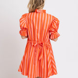Coral Pleat Dress
