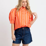 Coral Ruffle Top