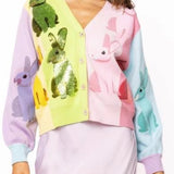 Colorblock Easter Bunny Cardigan